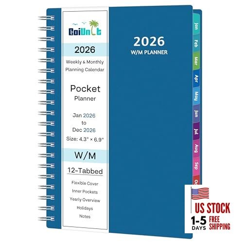 2026 Planner, Weekly ＆ Monthly Planner 2026, Jan 2026 – Dec 2026, 4.3" x 