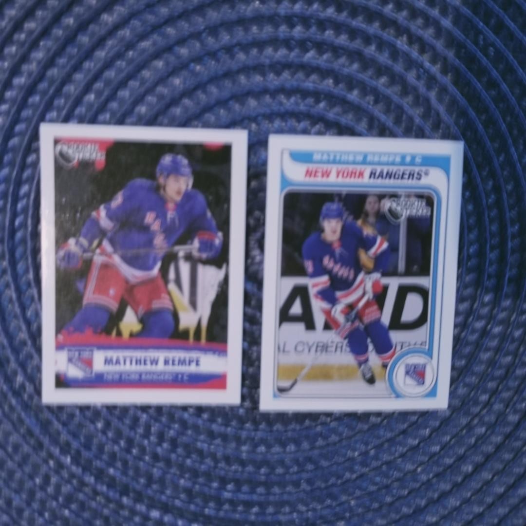2024-25 Topps Hockey Sticker Lot(2) Matt Rempe `ROOKIE STICKER` New York Rangers