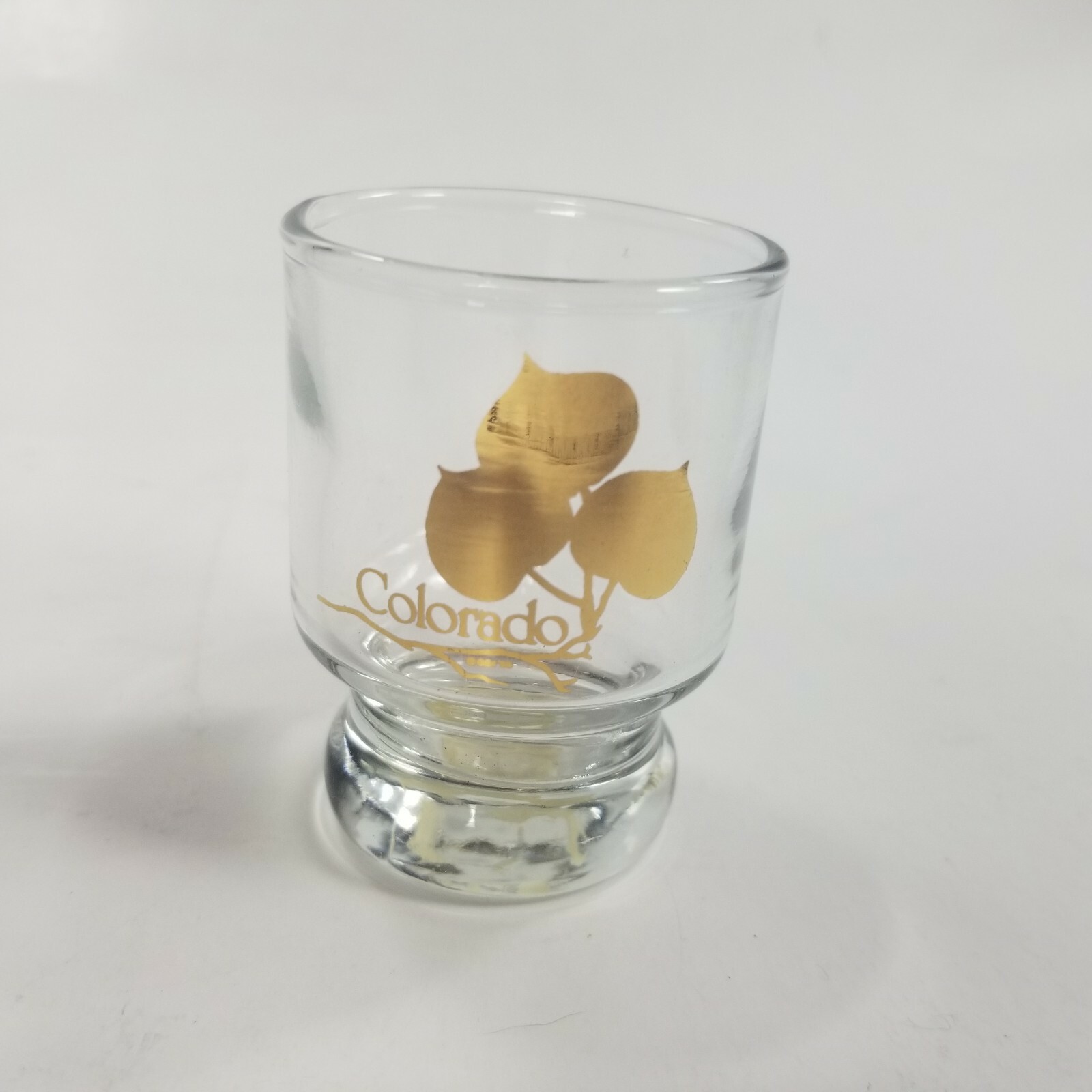 Souvenir Shot Glass Gold USA Colorado 