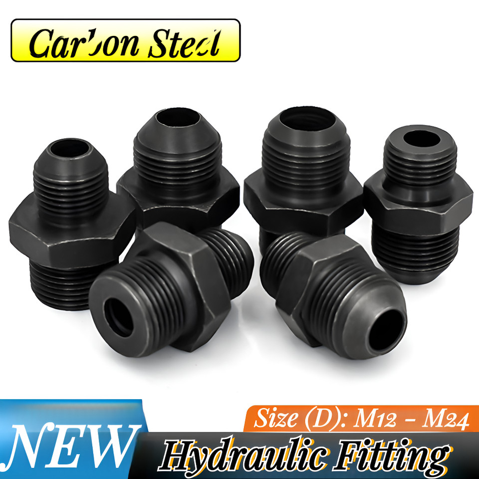 Metric M12 - M24D x M10 - M22 Straight Tube Flared Fitting Adapter Various Sizes