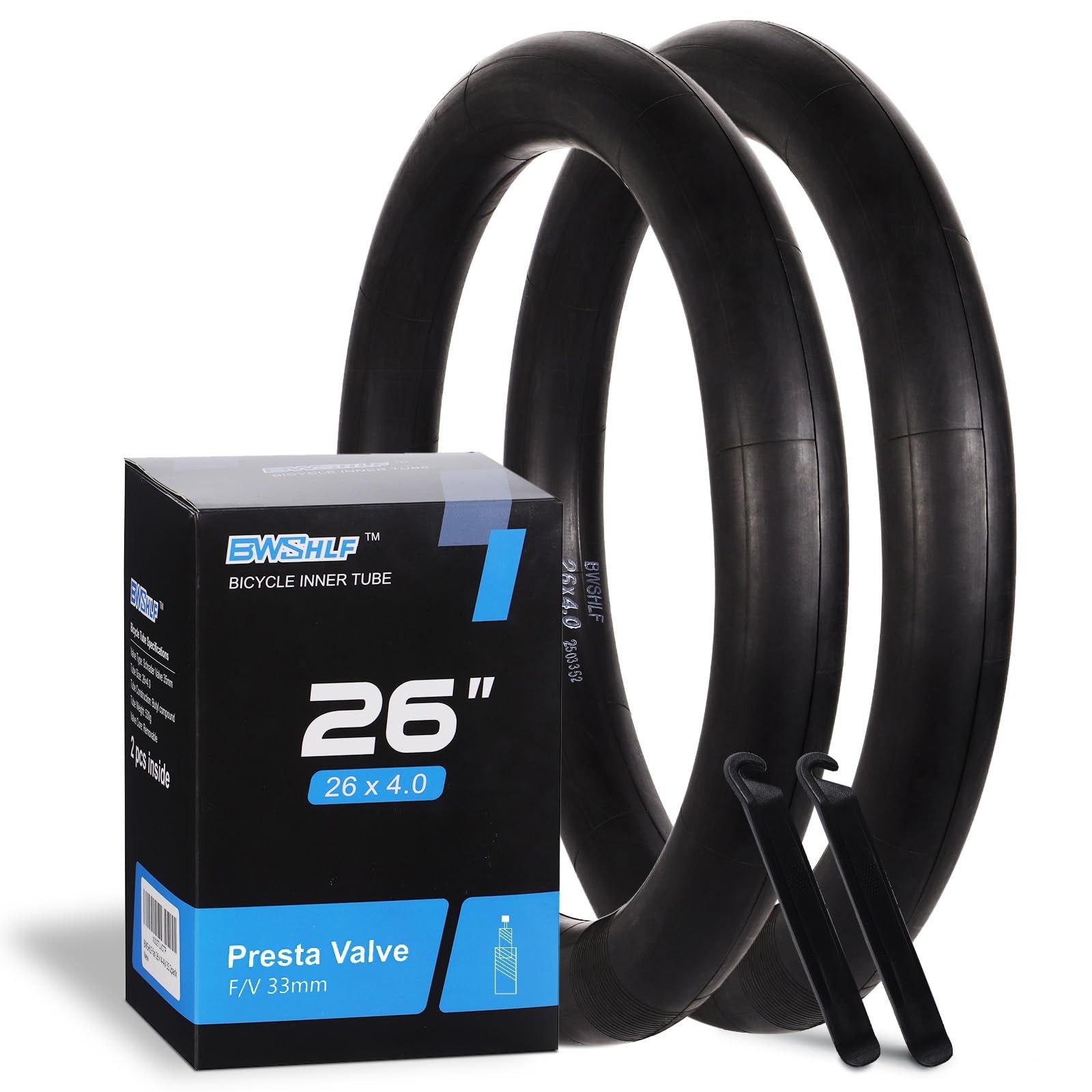 BWSHLF Fat Tire Bike Tube, 26 x 4.0 AV 35mm Schrader Valve/FV 33mm Presta Val...