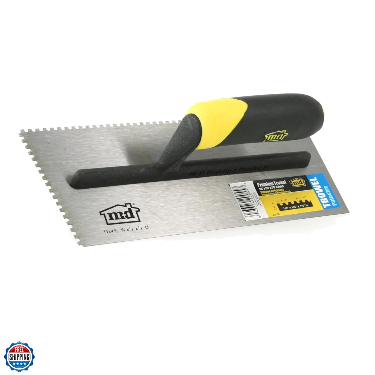 20055 1/8 in. x 1/8 in. x 1/8 in.  U Notch Trowel
