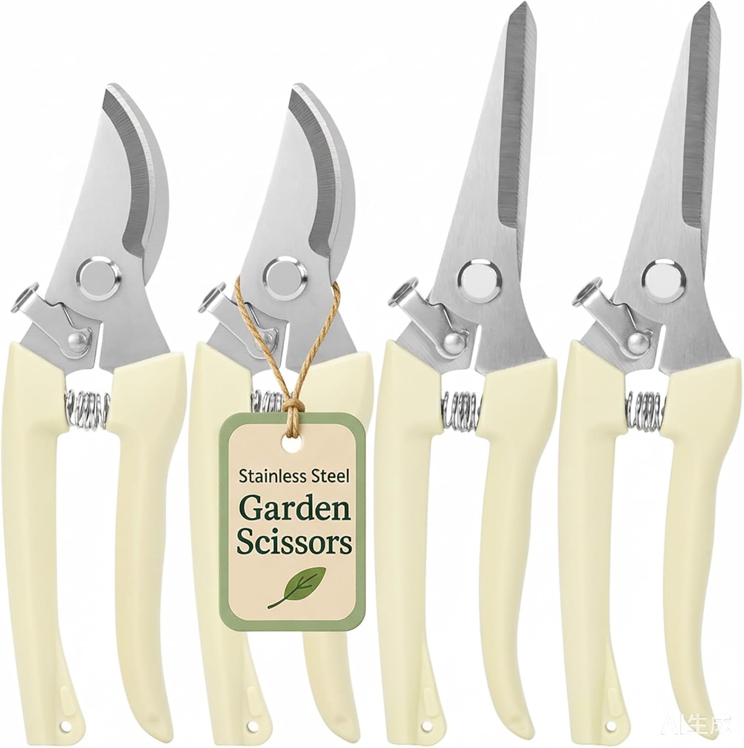 4PACK Pruning Shears, Stainless Steel Garden Shears, Sharp Handhled Gardening Sc