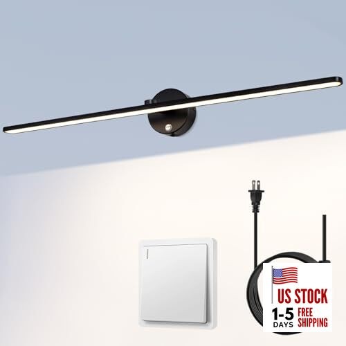  32'' Picture Lights for Wall，Vanity Lights for 32 inches Black Dimmable