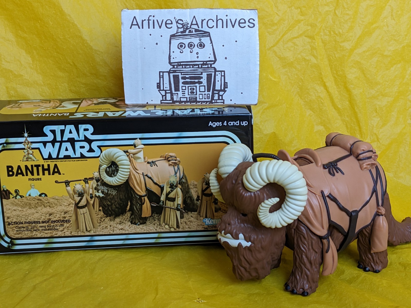 🟤🟡 Vintage style Star Wars BANTHA w box Stan Solo Custom Figure 🟡🟤
