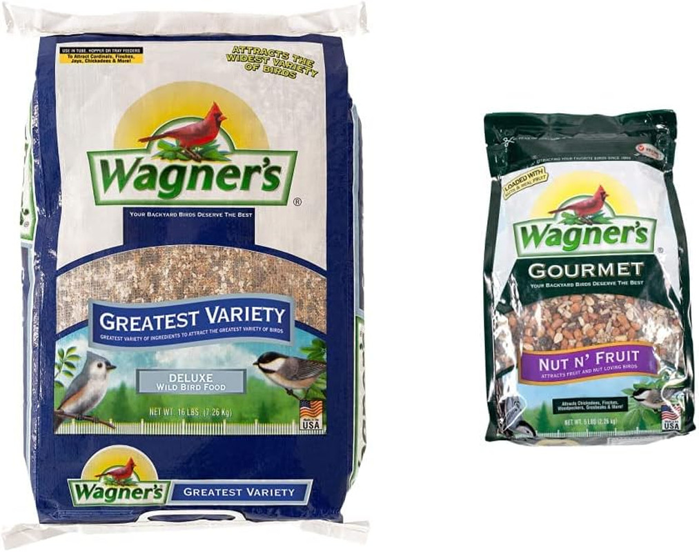 Bird Food Variety Bundle - Greatest Variety Blend (16 Lbs) + Gourmet Nut & Fruit