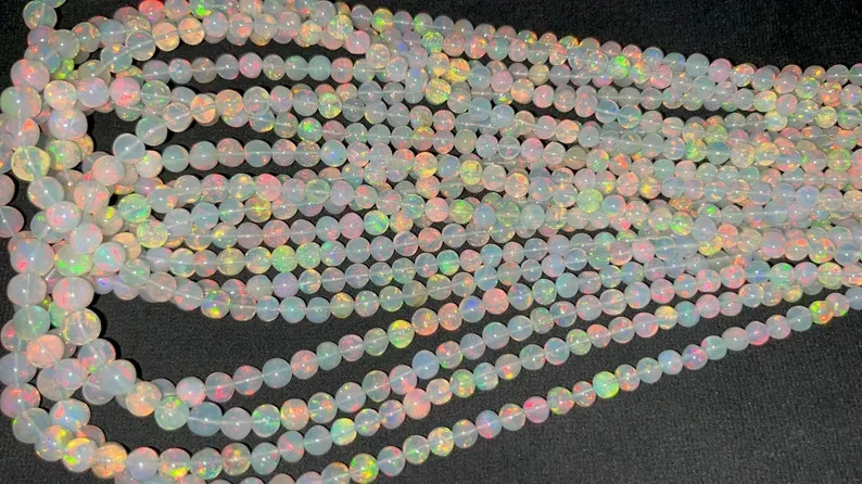 4-6mm Ethiopian Opal Smooth Round Beads AAA+ Opal Round Beads 16 Inch Round Opal