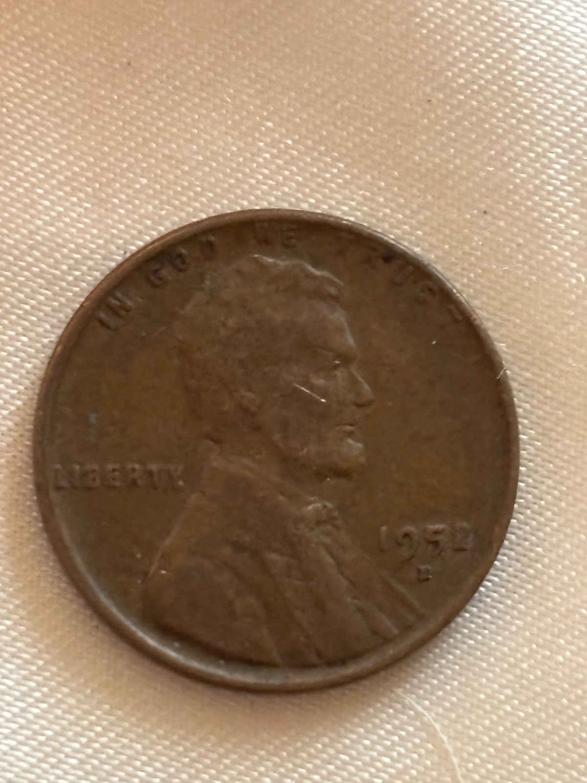 1952 Denver Minted Wheat Penny With The Letter L In Liberty Touching The Rim