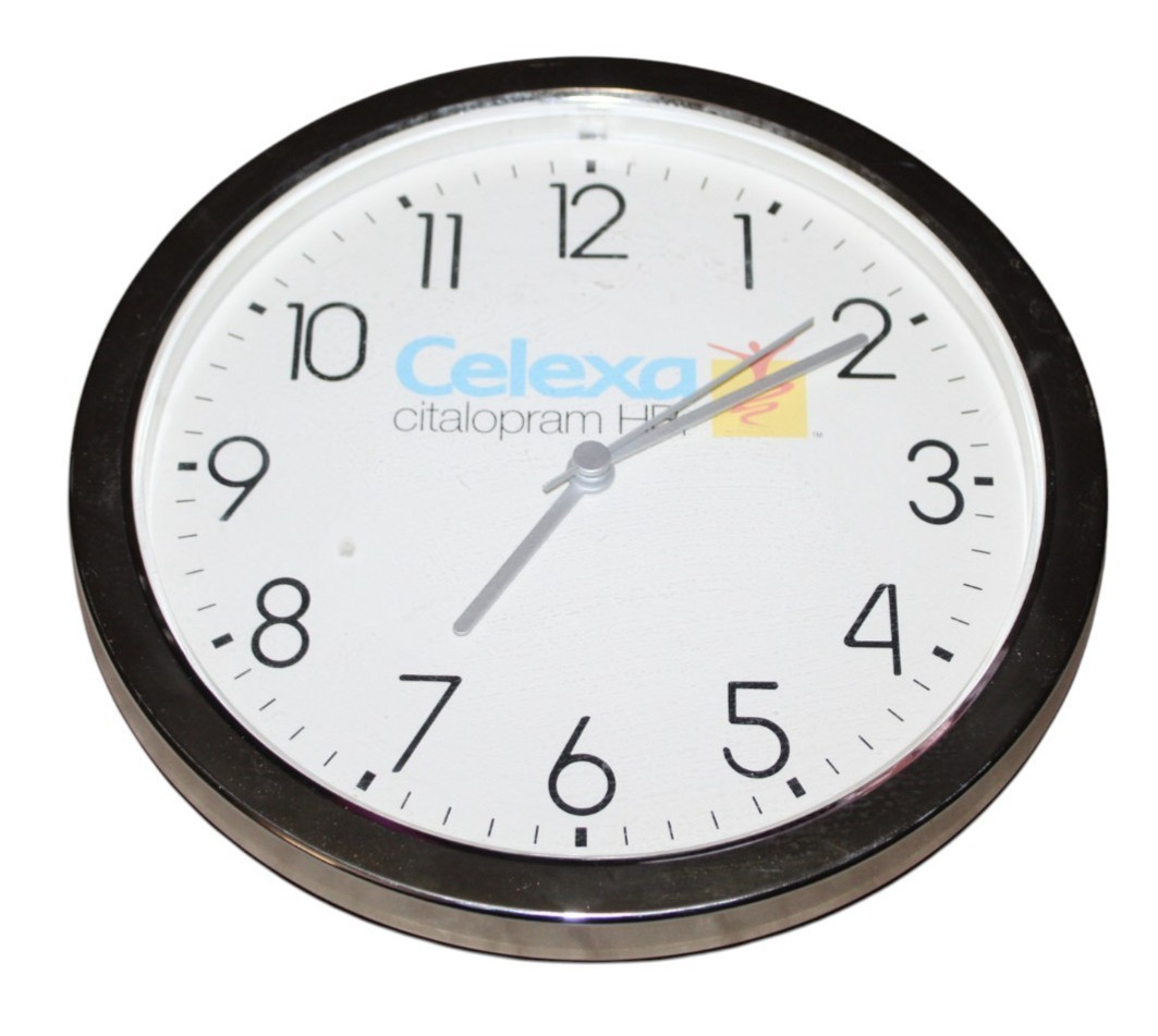 Celexa Clock Pharmaceutical Advertising Clock Doctor Office Drug Promo 1990's