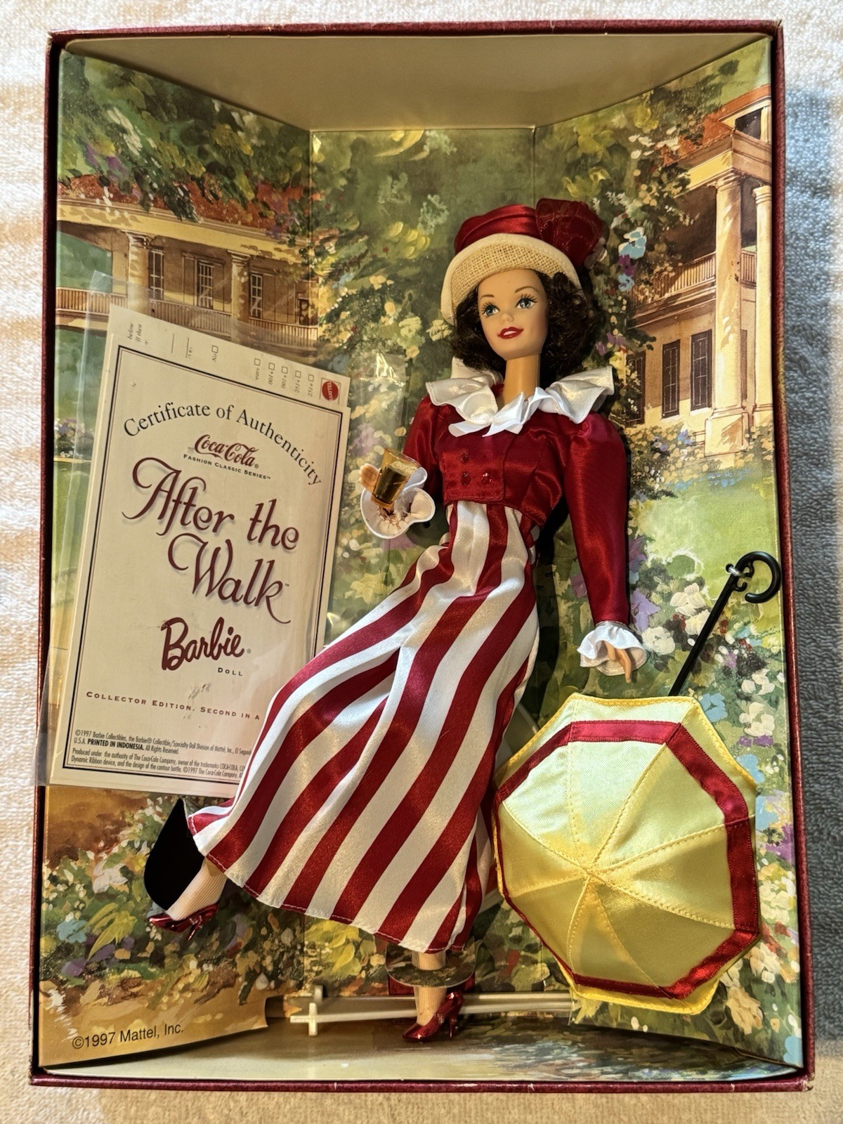 1997 Mattel - Coca-Cola - “After The Walk” Barbie - 1 Flaw & box damage