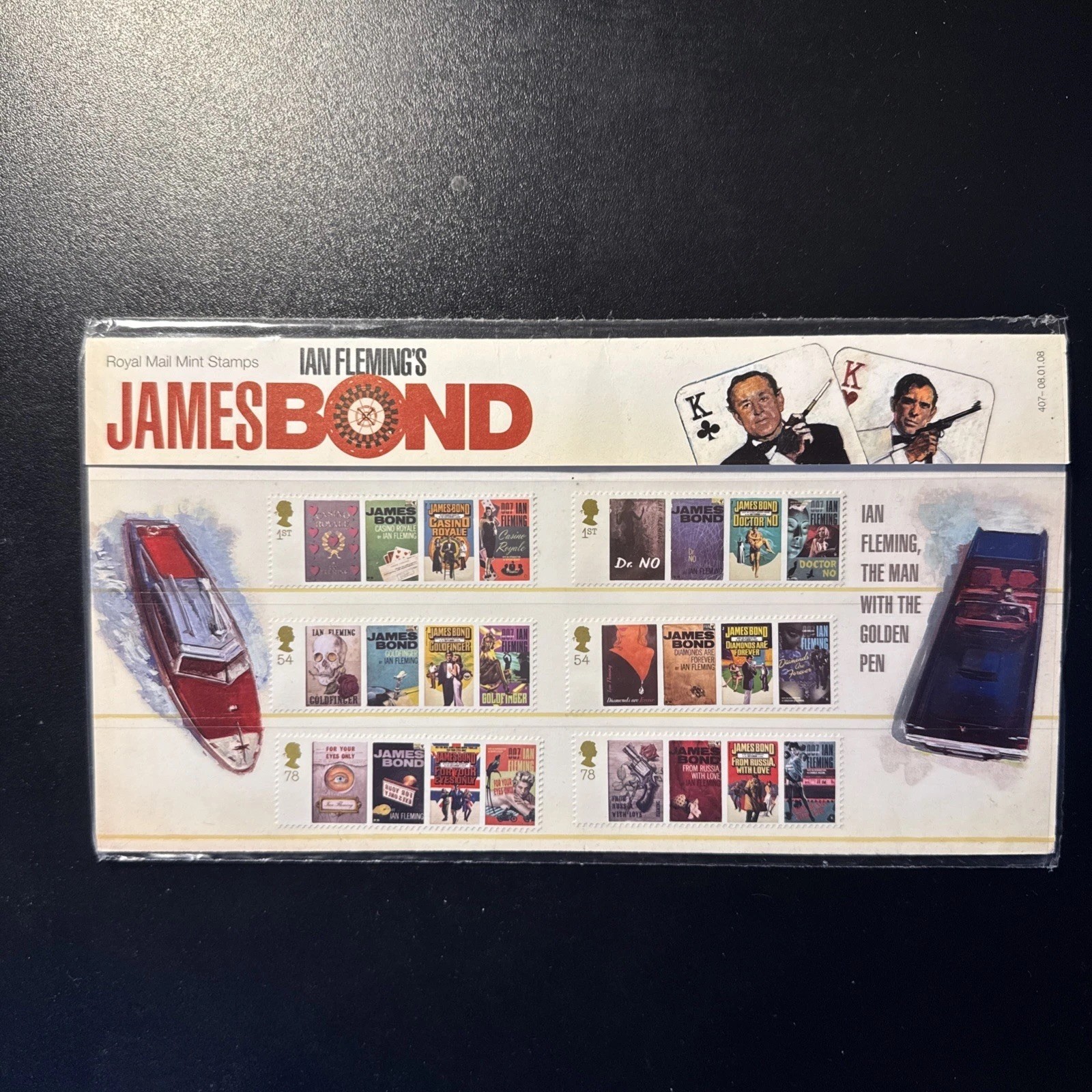 Royal Mail Pack JAMES BOND 007 Mint Condition Free P&P, and Stamp Guide 2008