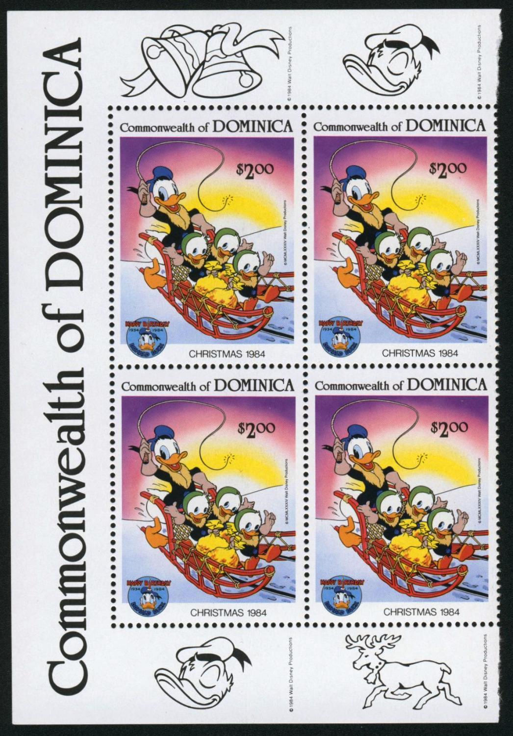 REL Dominica No. 842 Block 4 1984 MNH