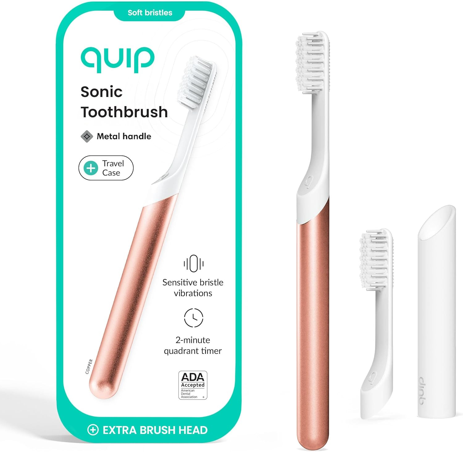 Metal Sonic Electric Toothbrush for Adults - Time Travel & Soft Bristles with Tr