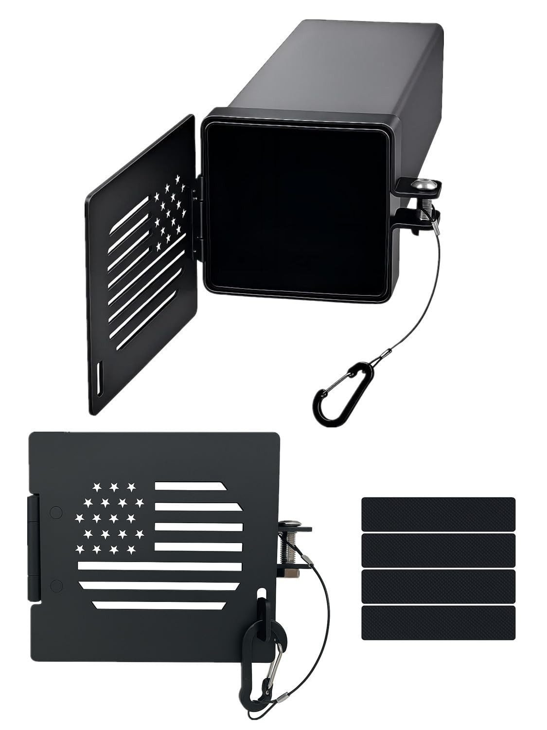 Aluminum RV Bumper End Caps 2 Pack - Fits 4-Inch Travel Trailer & Black 