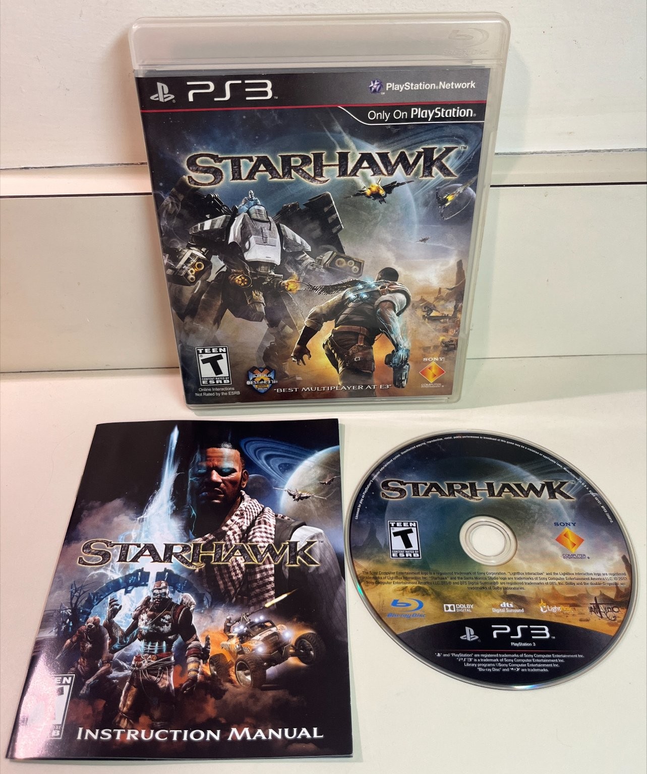 Starhawk PlayStation 3 PS3 Video Game + Manual, Land Air Sci-Fi Action Shooter
