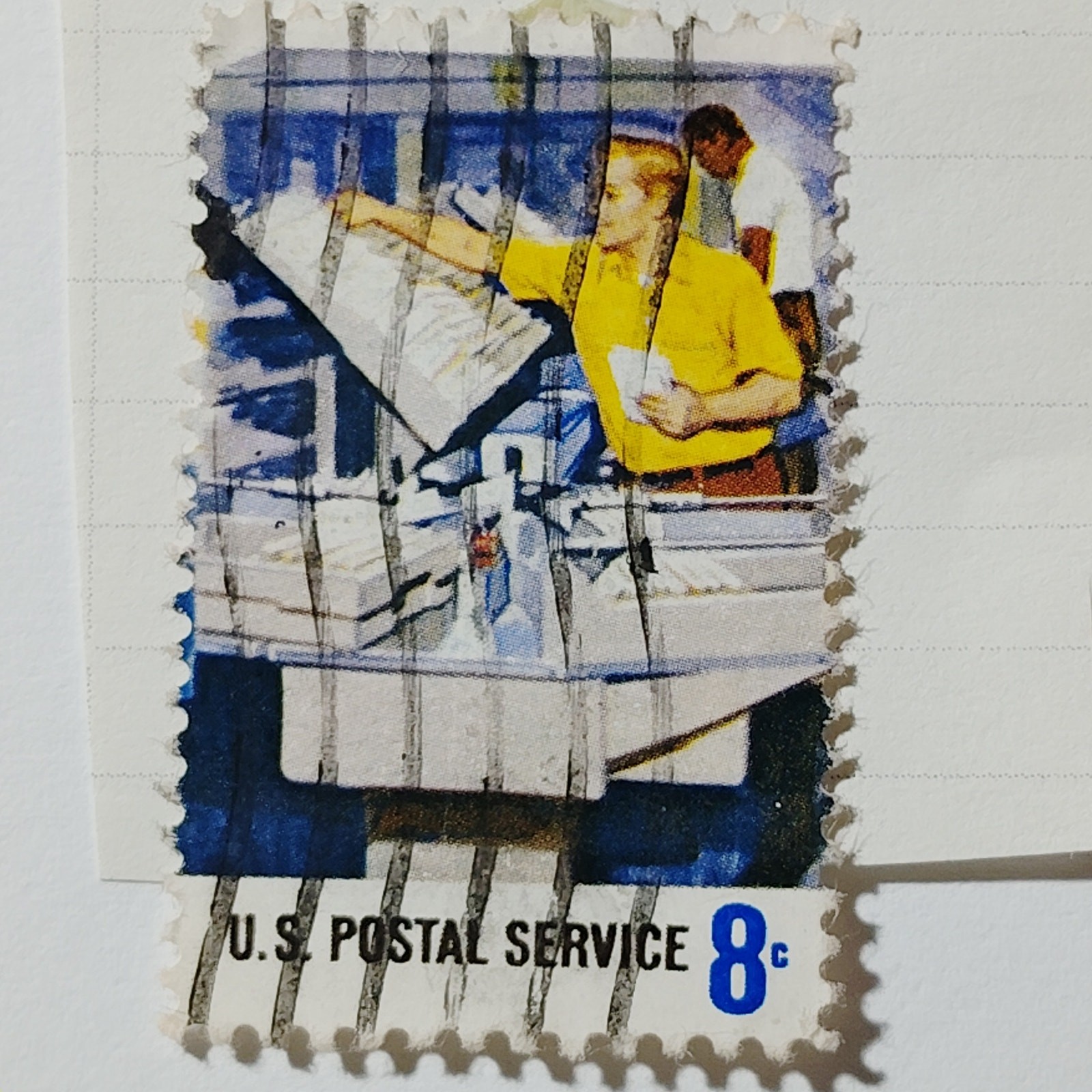 1973 US 8c Mail Canceling Postal Employees Stamp #1493 Used Cancelled