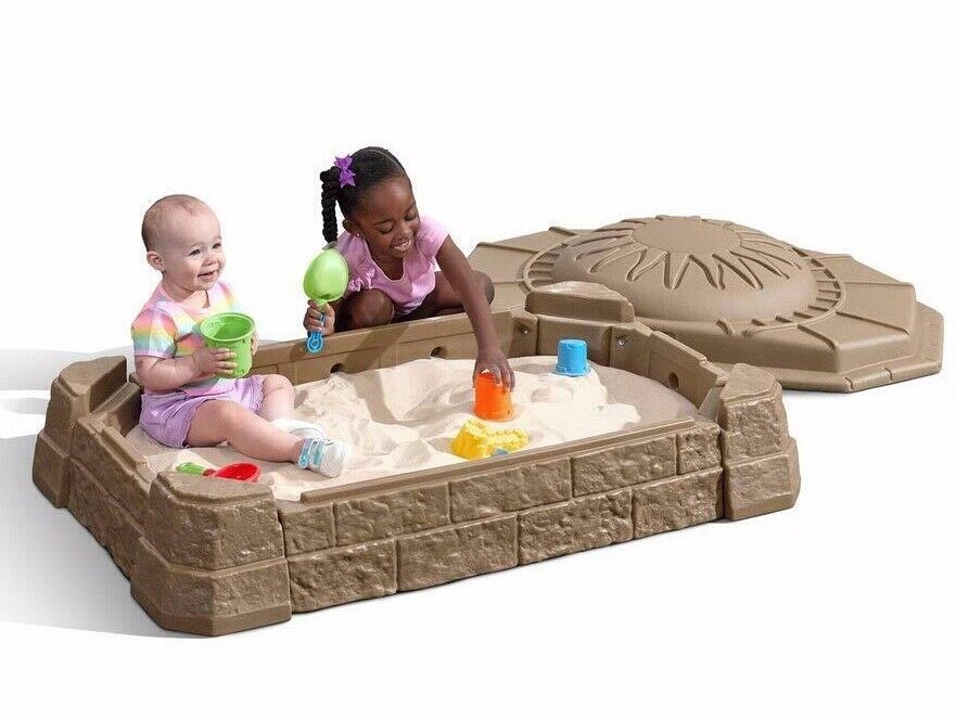 Step2 Naturally Playful Sandbox II With Bonus Sand Tools Holds 200LB Sand