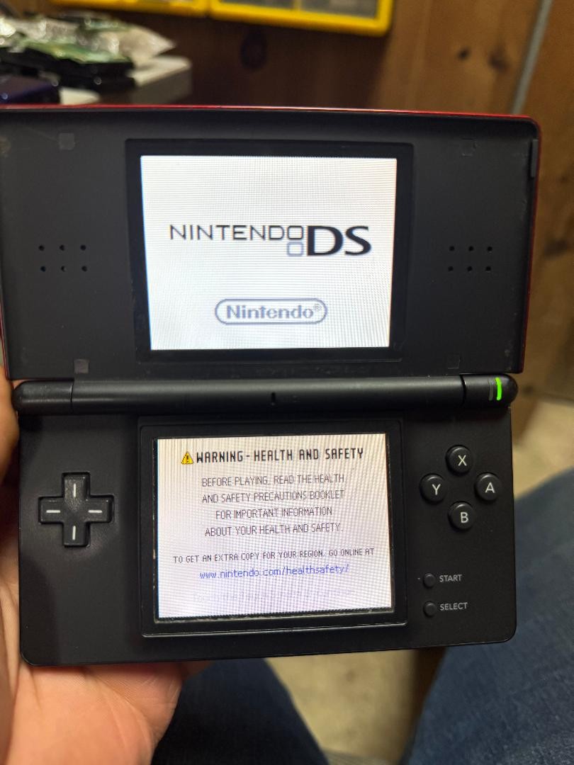 Nintendo DS Lite - Crimson Red/Black with wall charger READ DISCRIPTION