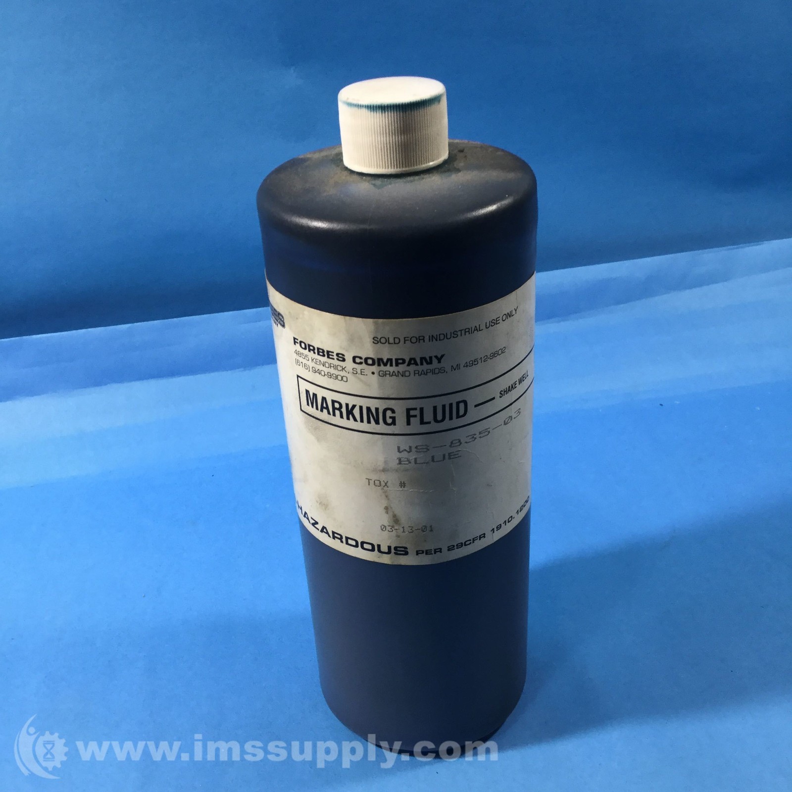 Forbes Company WS-835-03 Marking Fluid, Color Blue USIP