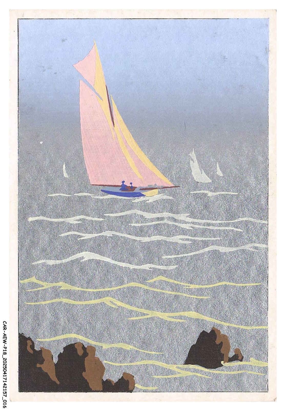 CAR-AEWP18-0958-ILLUSTRATEUR - Sailboats And All Rocks On the Ocean
