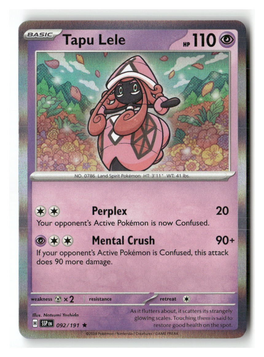 Tapu Lele 092/191 Rare Surging Sparks Pokemon Holo Near Mint