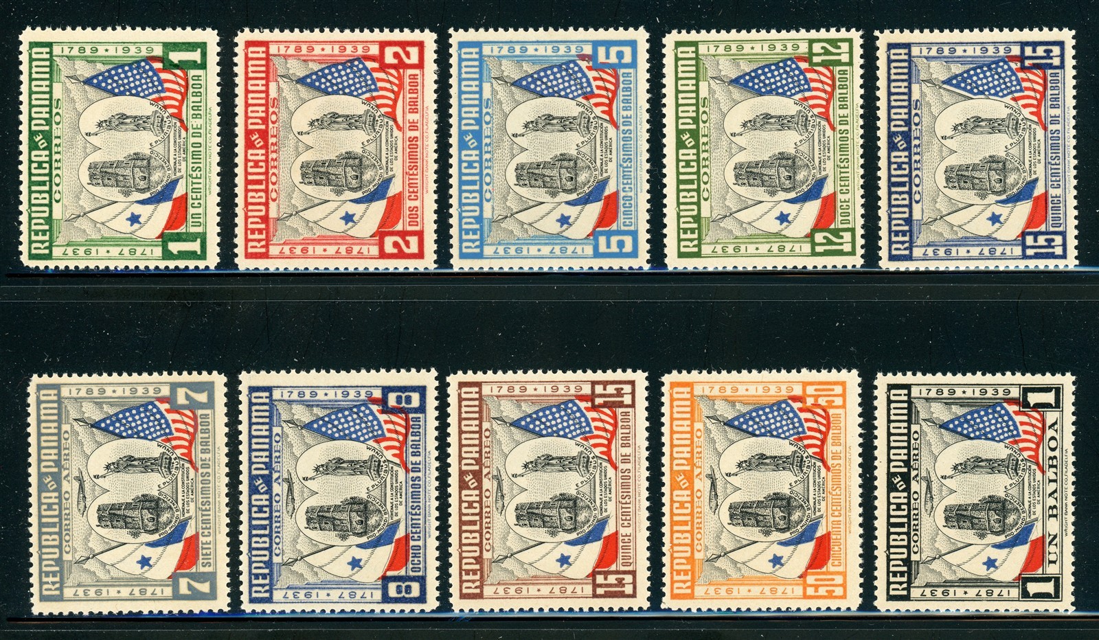 PANAMA MNH: Scott #317//C53 US Constitution Issue #1 CV$33+