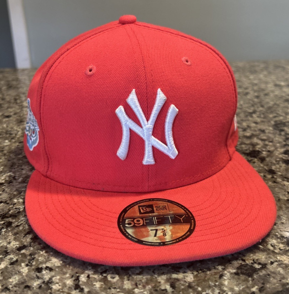 New York Yankees Hat Sz 7 5/8 New Era 59Fifty 1998 World Series Pink