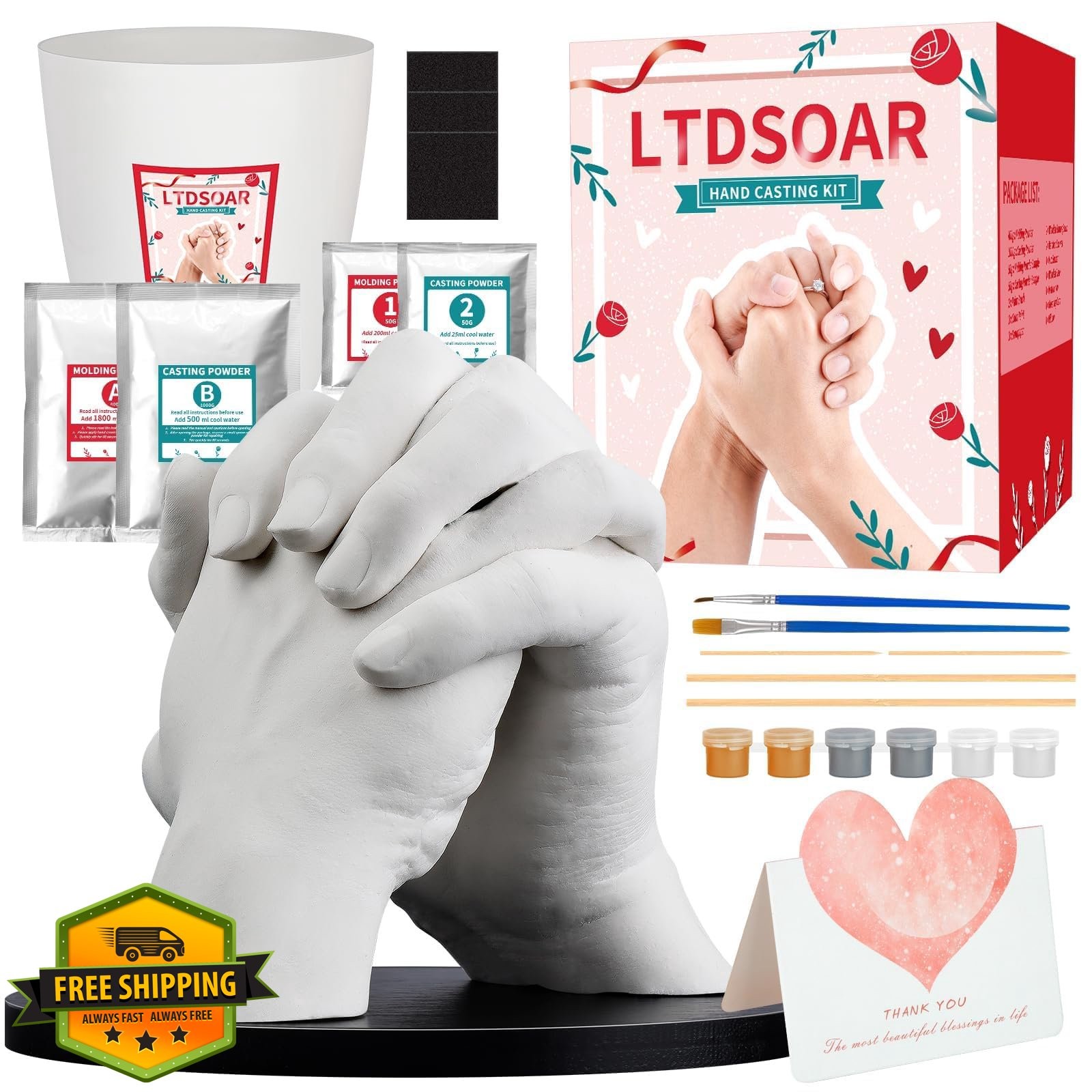 Hand Casting Kit Couples Practice Mold Adults Kids Anniversary Wedding Gift