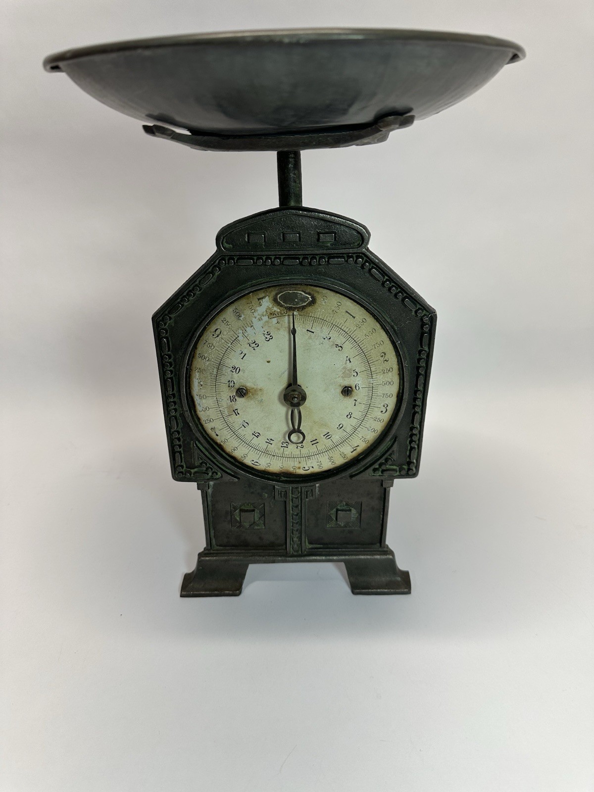 Antique German Cast Iron Kitchen Scale Haushaltwaage Art Nouveau Style