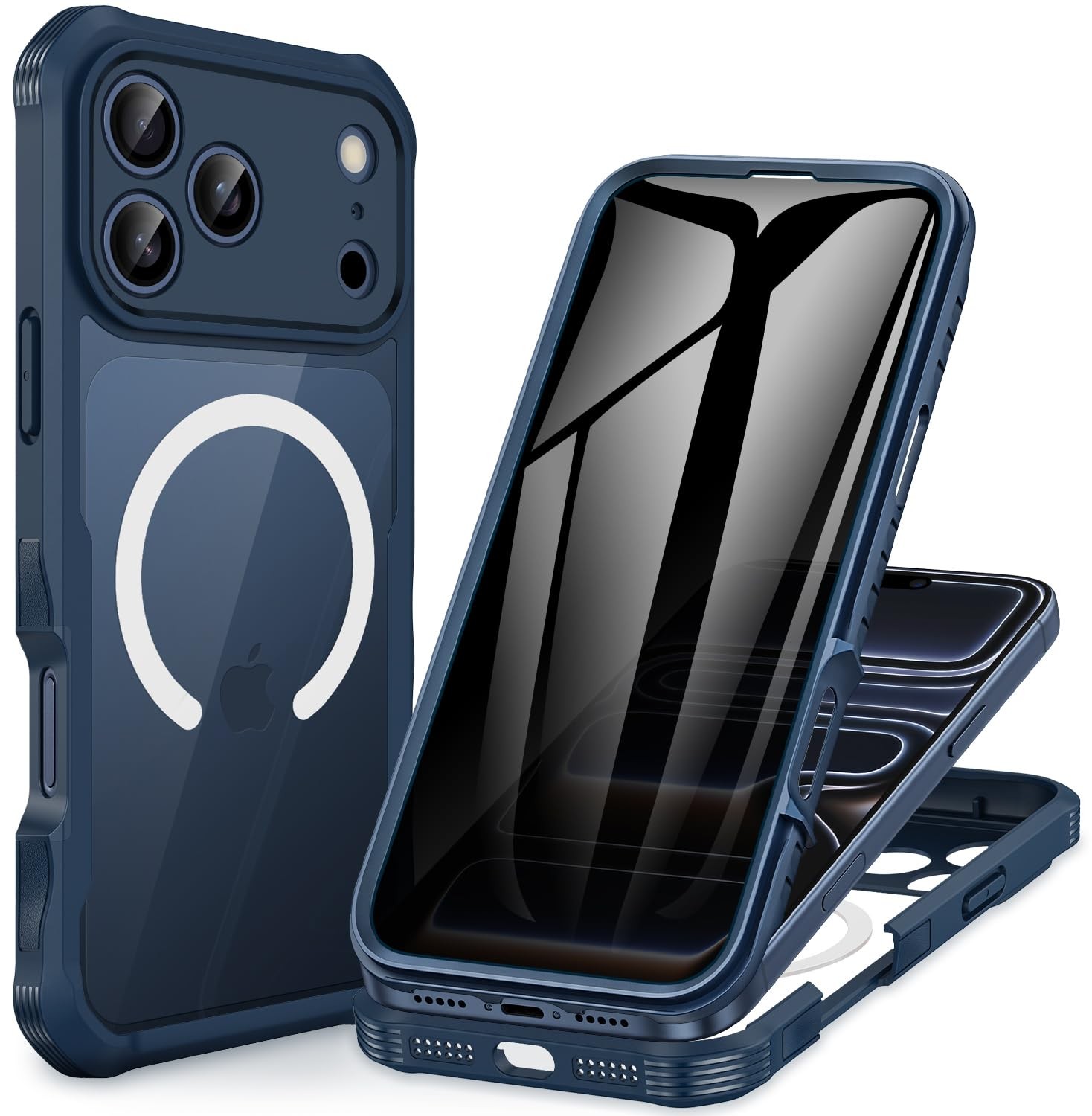 Magnetic Privacy Case for iPhone 17 Pro Max Built in Glass Shockproof Cover