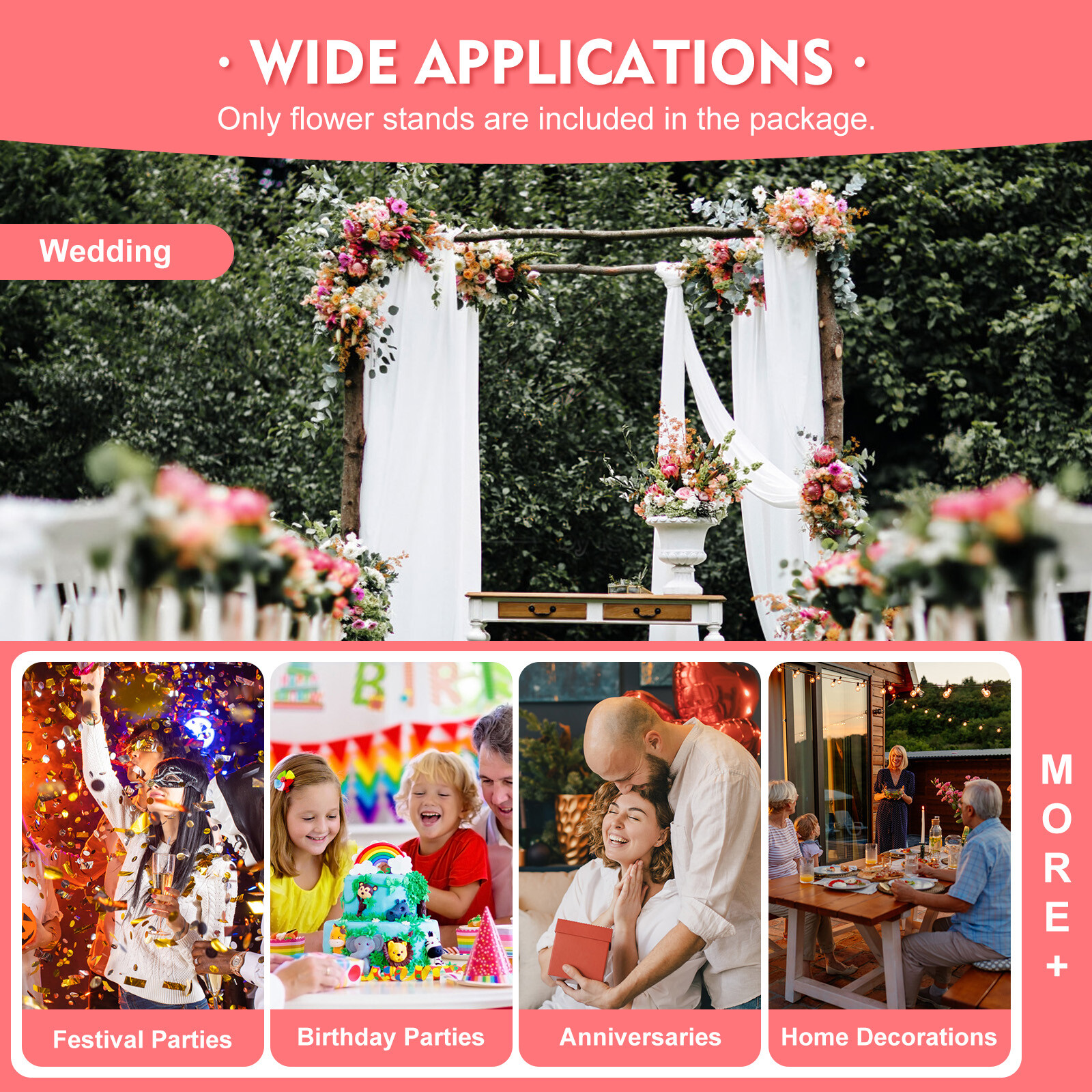 10Pcs 31.5'' Tall Gold Metal Flower Stand for Wedding Table Centerpieces Decor