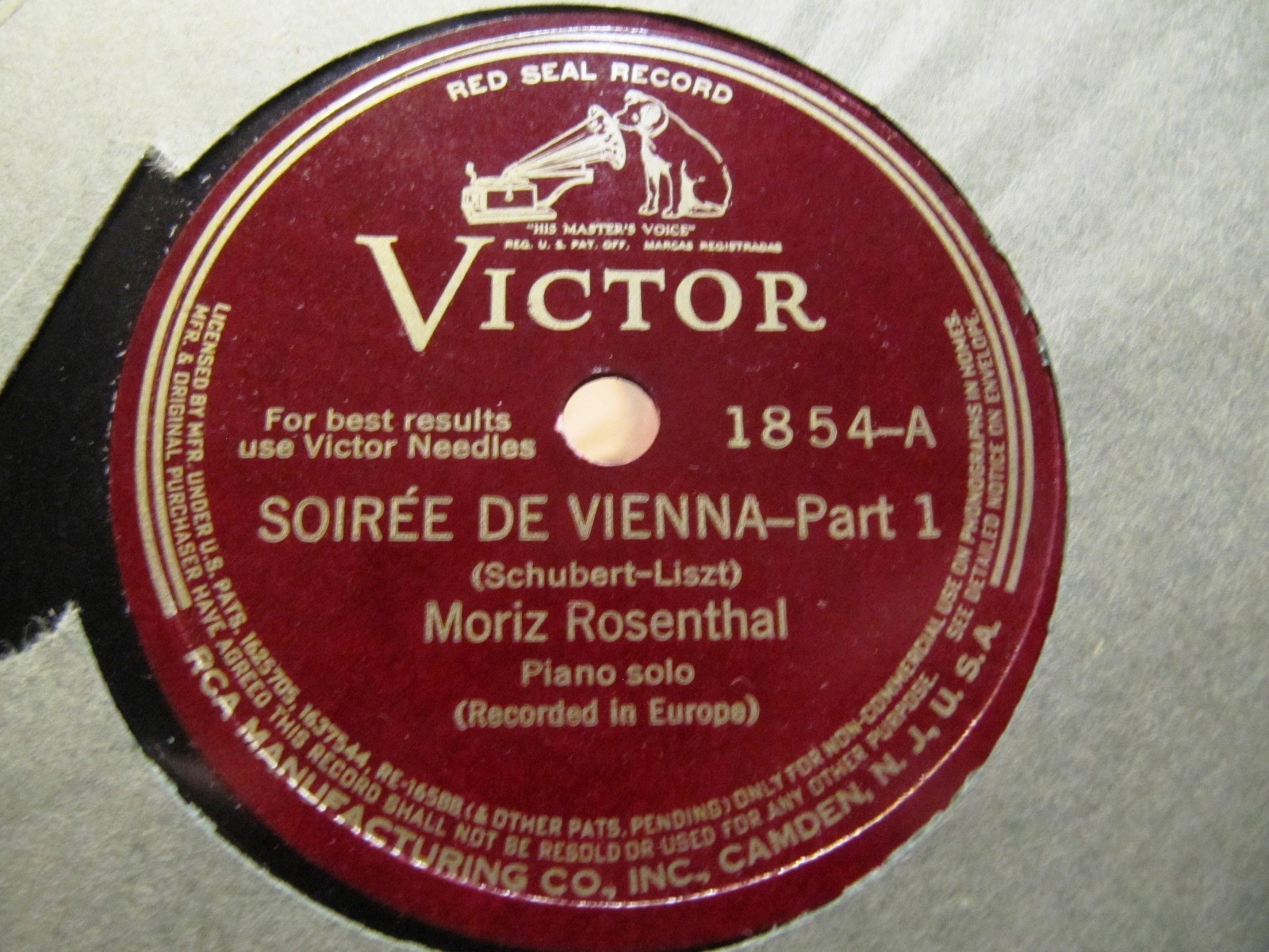 1936 MORIZ ROSENTHAL Piano SCHUBERT LISZT SOIREES DE VIENNE Victor 1854 Vienna