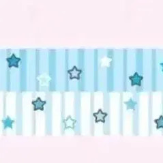 MomoPami Vertical Stripes & Stars Fabric, 1M, 400 Won
