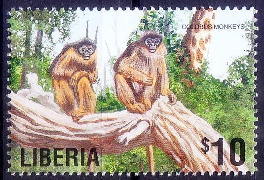 Liberia 2001 MNH, Columbus Monkeys, Wild Animals 