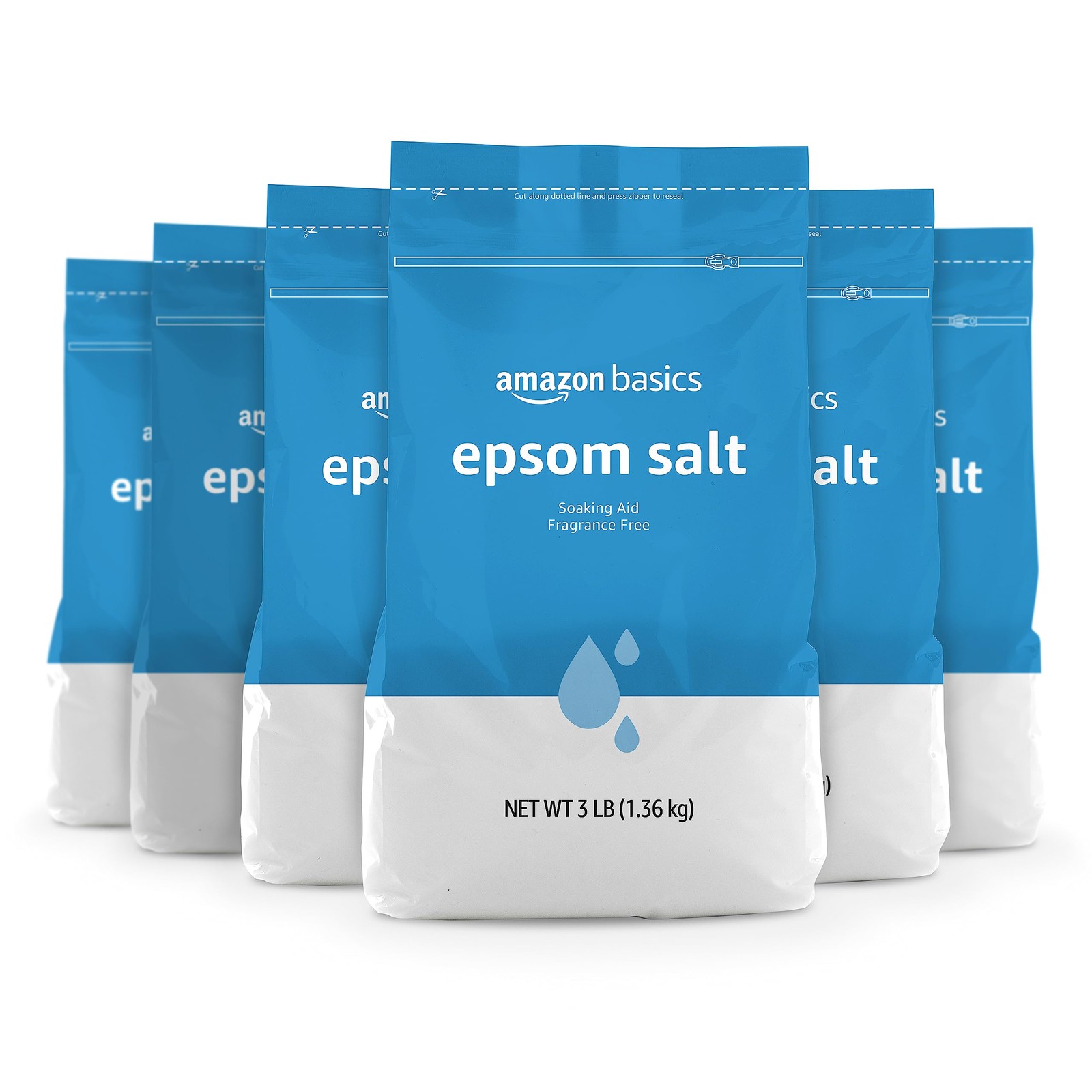Basics Epsom Salt Soak, Fragrance Free, Magnesium Sulfate USP for Relaxation and