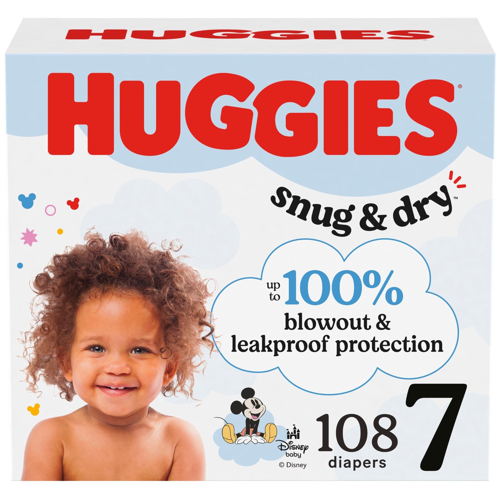 Diapers Size 7 108 Count 2 Pack Huggies Snug & Dry Baby Packs disposable