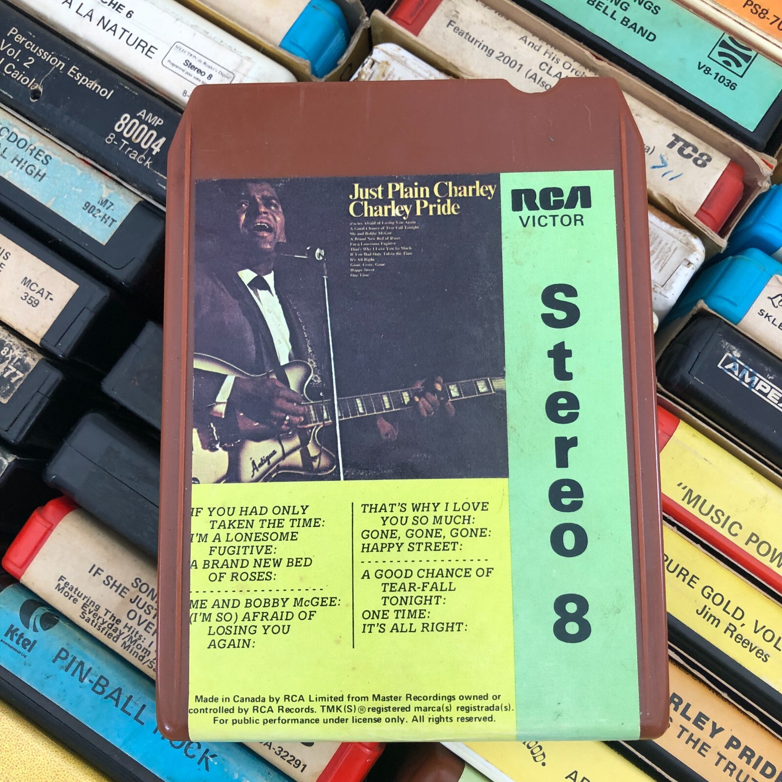 Charley Pride : Just plain Charley, 8 Track Tape CANADA