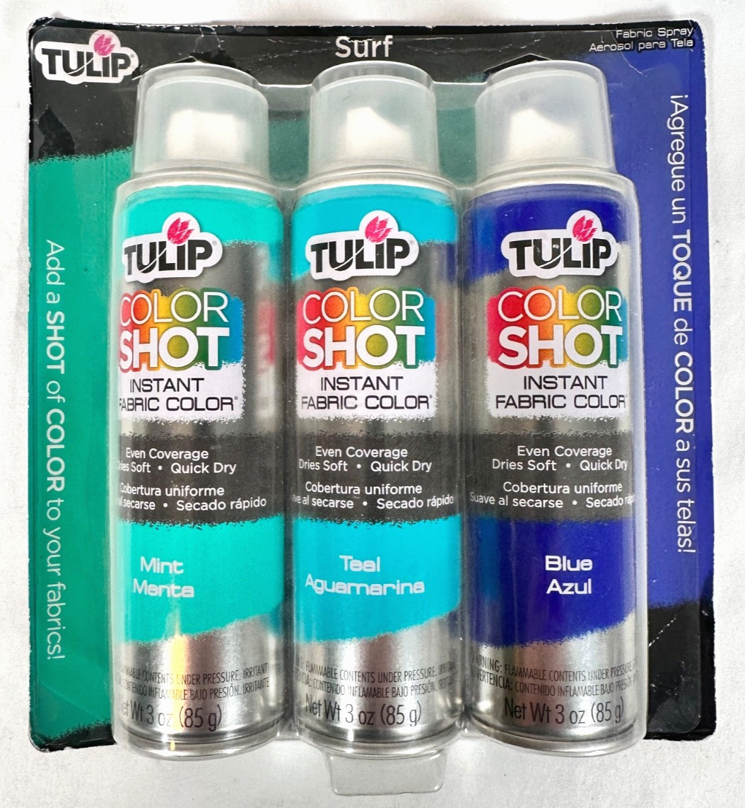 ColorShot Instant Fabric Color Spray Paint (3) Pack 3oz - Mint Teal Blue Colors!