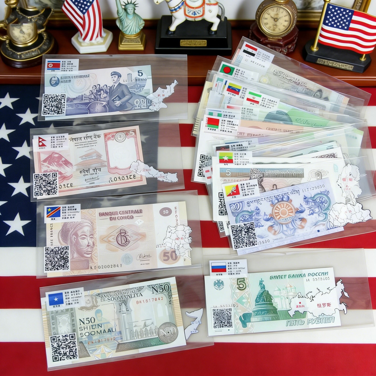 52pc World Currency Assortment | UNC Banknote Lot | Collector's Premium Gift Set