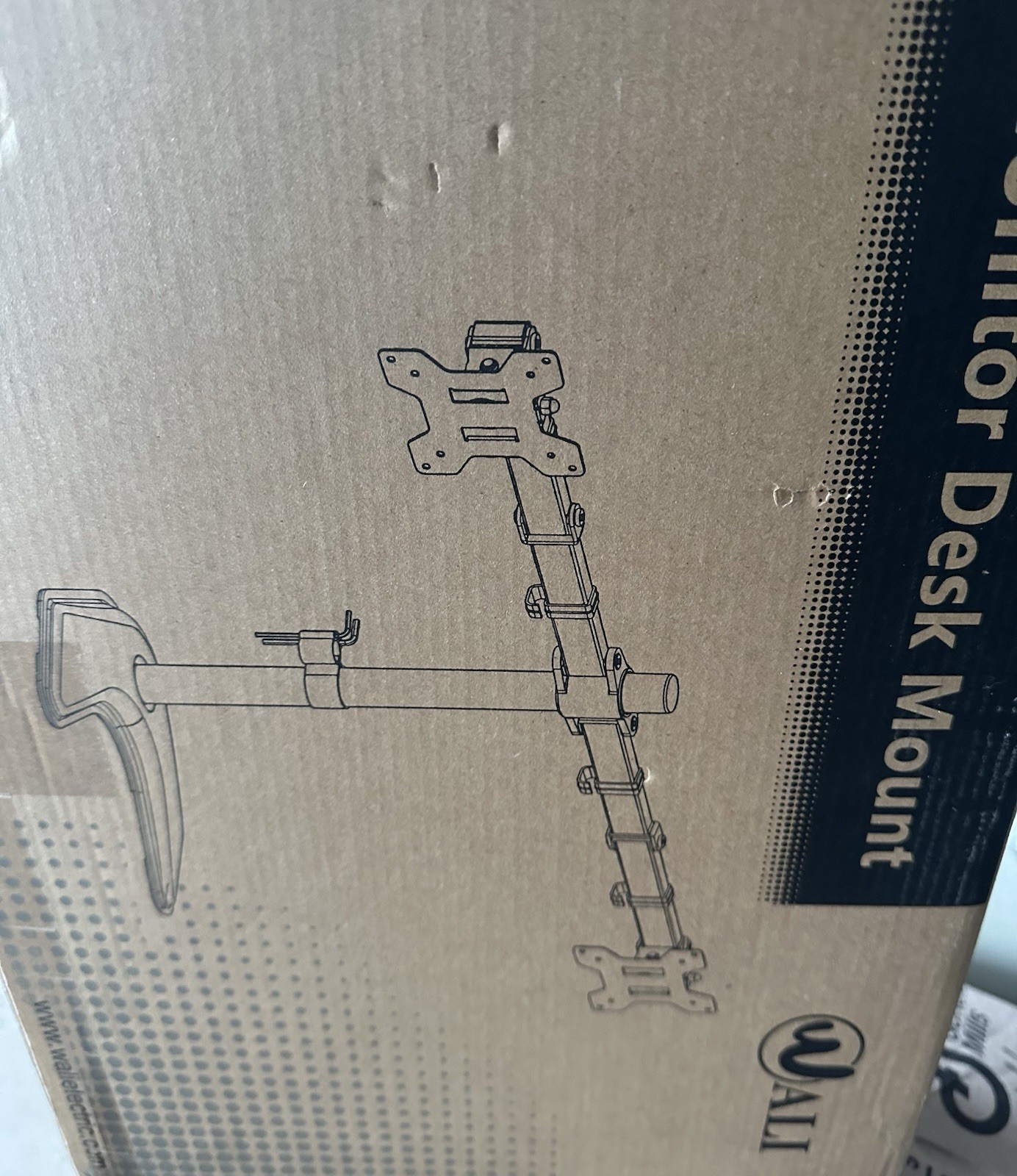 Wali Dual Monitor Desk Mount Black Adjustable Stand for 2 Monitors Office Home