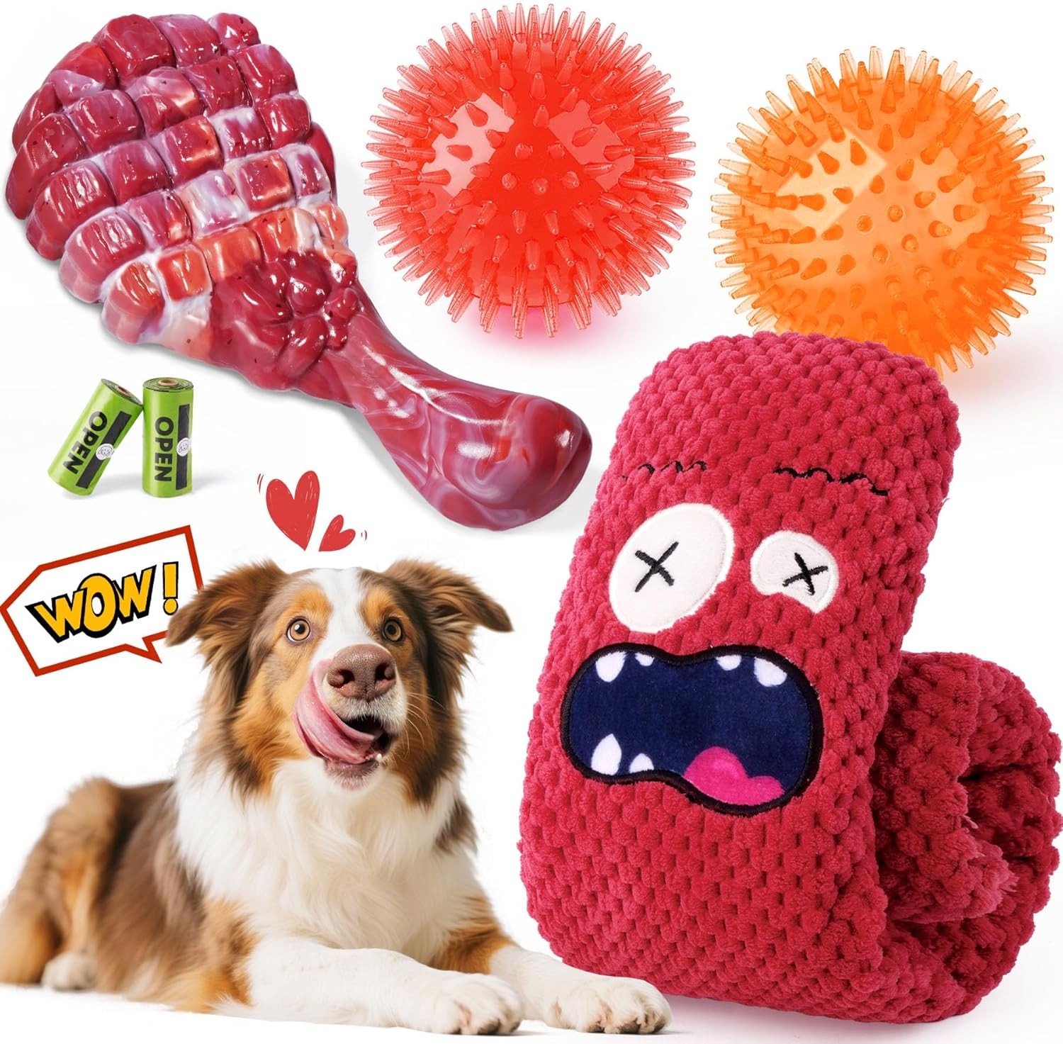 Long-Lasting Heavy Dog Chew Toys for Aggressive Chewers – 6 Pack Tough