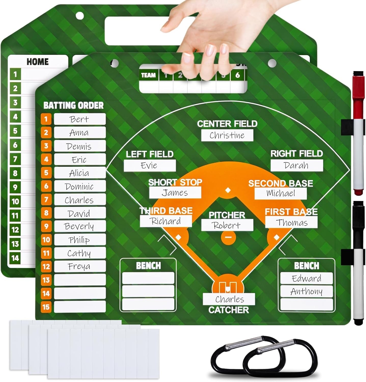 Magnetic Baseball Lineup Board,Baseball Dry Erase Board for Coaches,Softball Coa