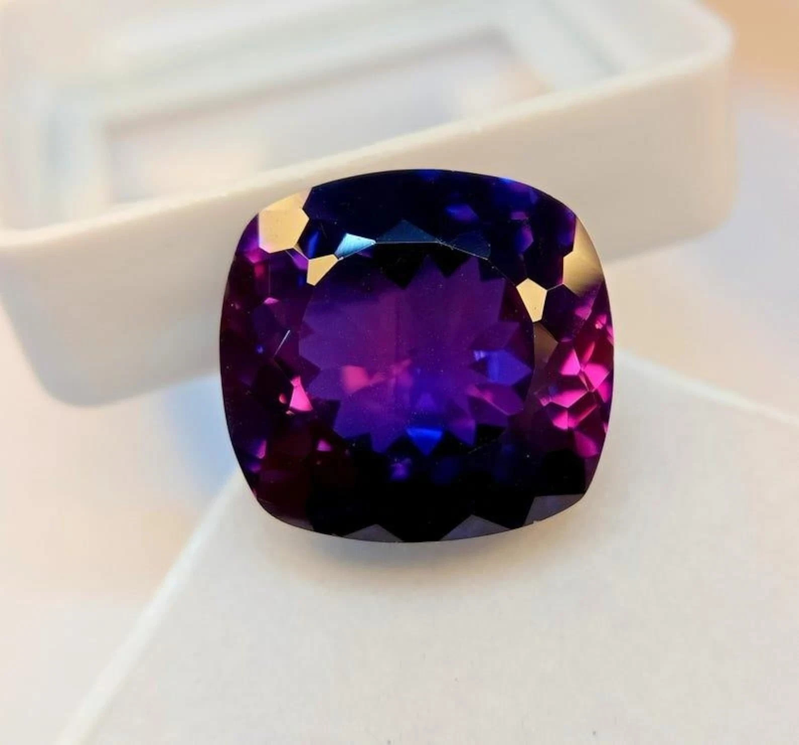 Very Clean 10.1 CT Natural Purple-Blue Sapphire Cushion Certified Loose Gemstone
