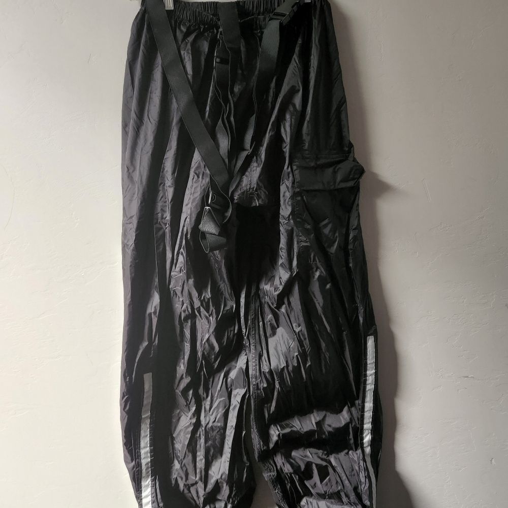 River Road Black Pants Overalls XL High N Dry 09-0223 Waterproof Lightweight Bib