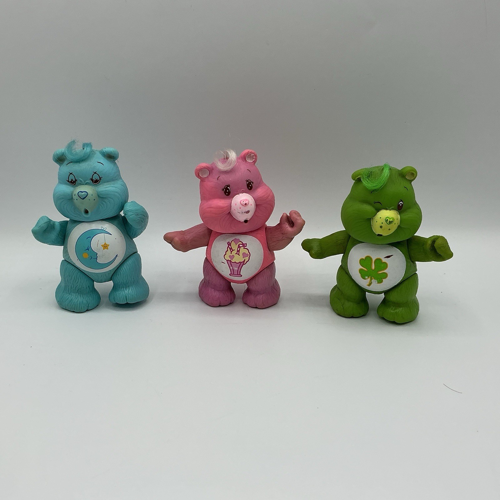 Vintage Kenner Care Bears Trio PVC Vinyl 1983 Shamrock Sundae Sleepytime 3”