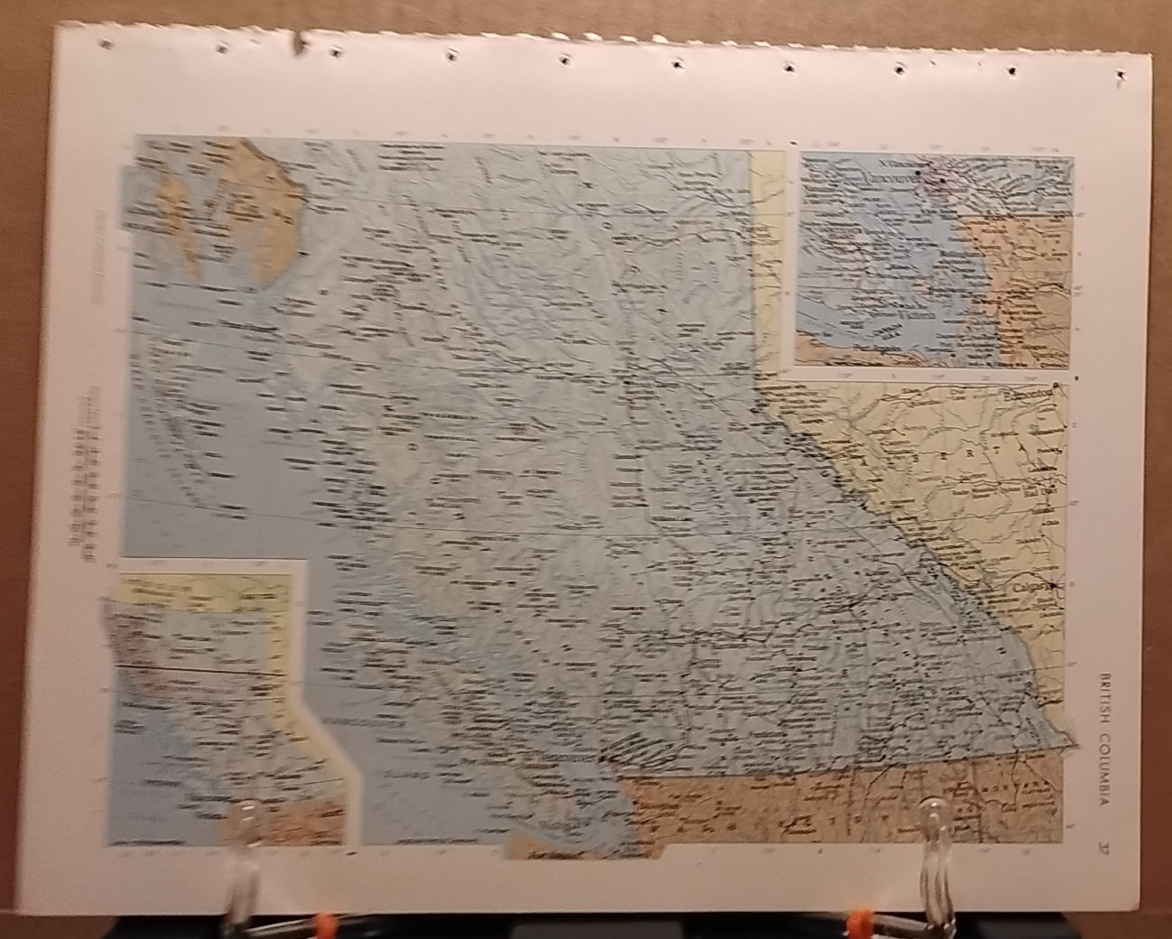 1966 Vintage BRITISH COLUMBIA Old MCM Atlas Map - Rand McNally World Atlas