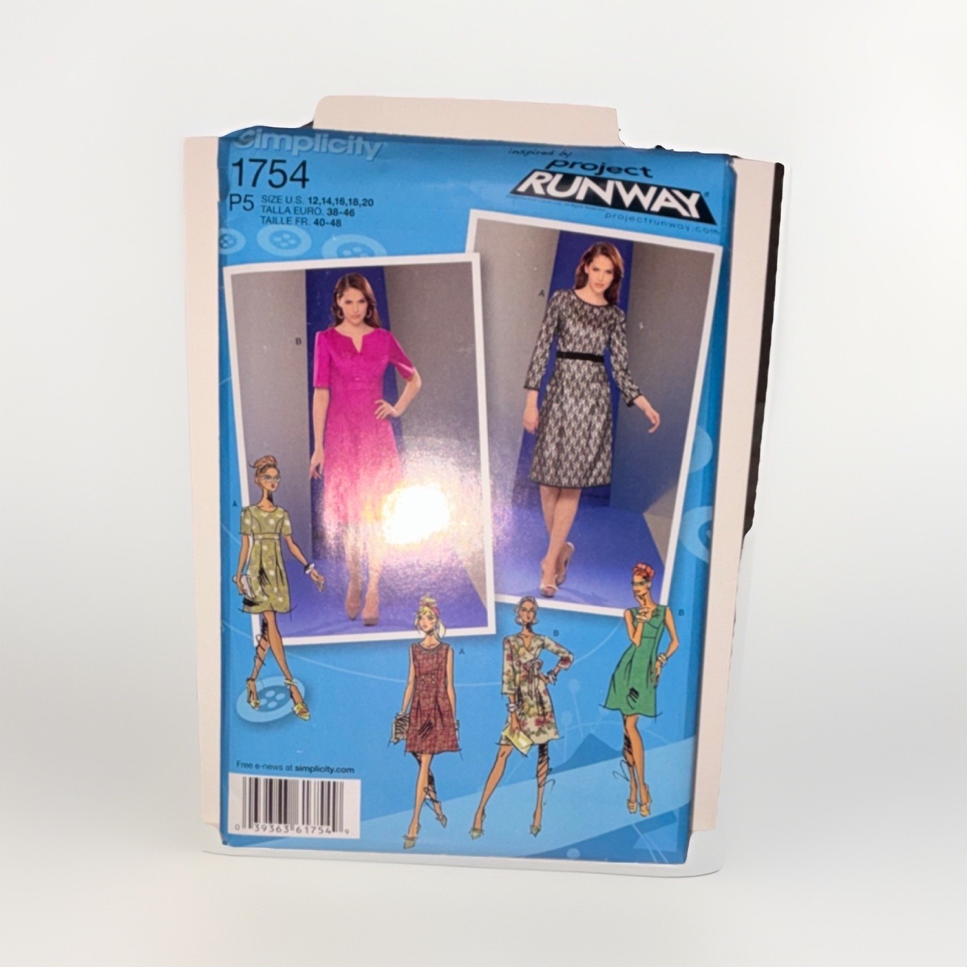 Simplicity Project Runway 1754 Women's Dress Original Sewing Pattern