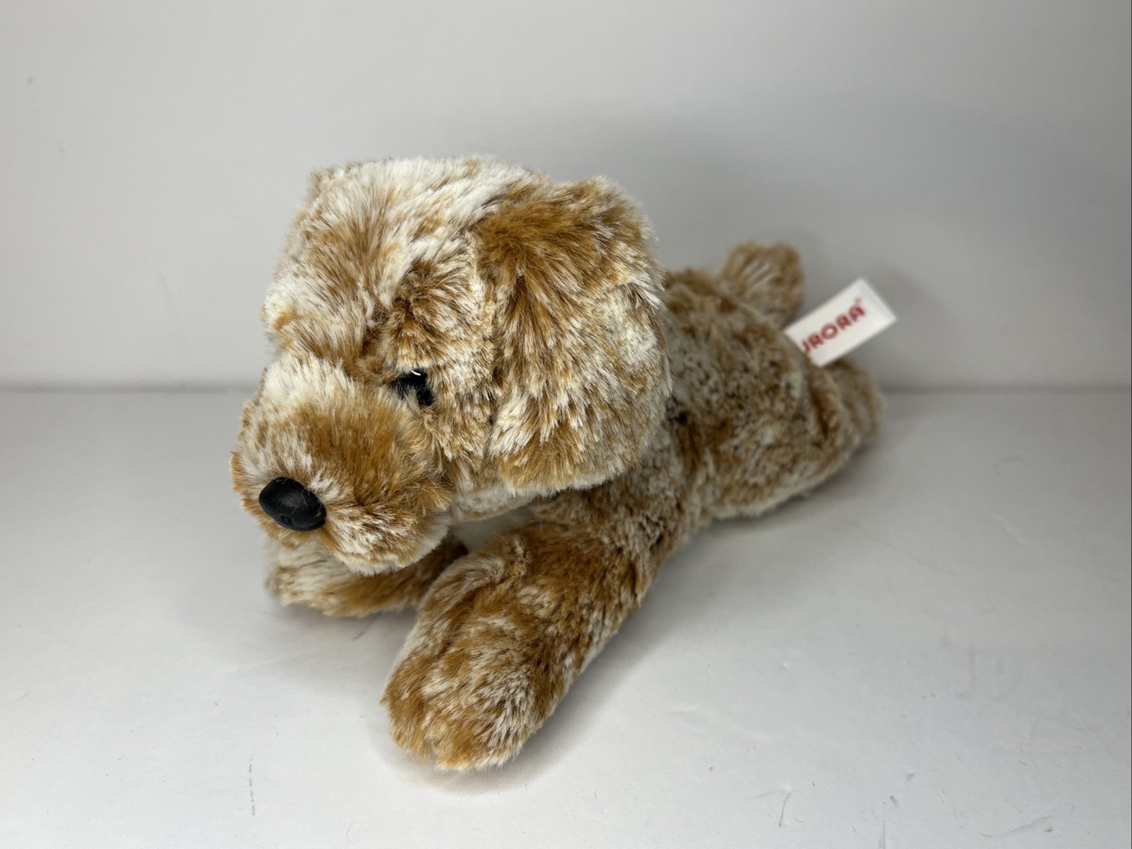 Aurora Frosted Brown Puppy Dog Bean Bag Plush Stuffed Animal Very Soft