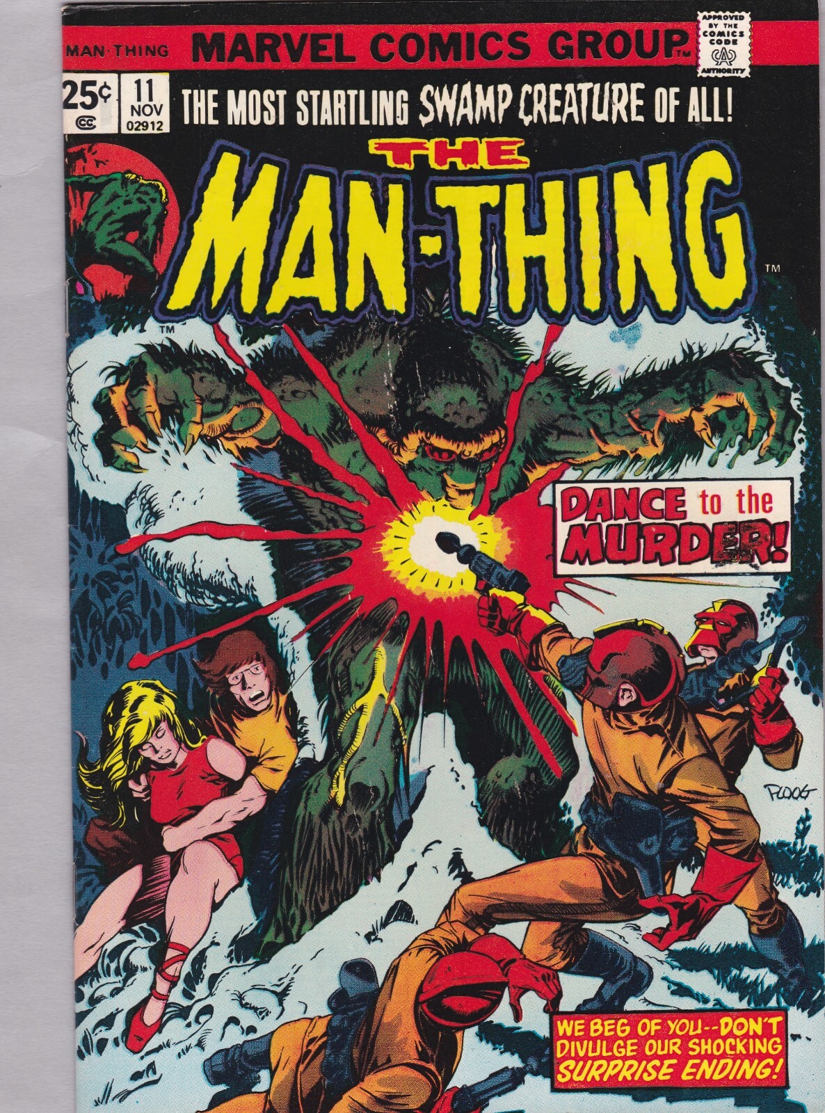 Man-Thing #11 (Nov 1974) - Mike Ploog, single owner! - 9.0 Very Fine/Near Mint