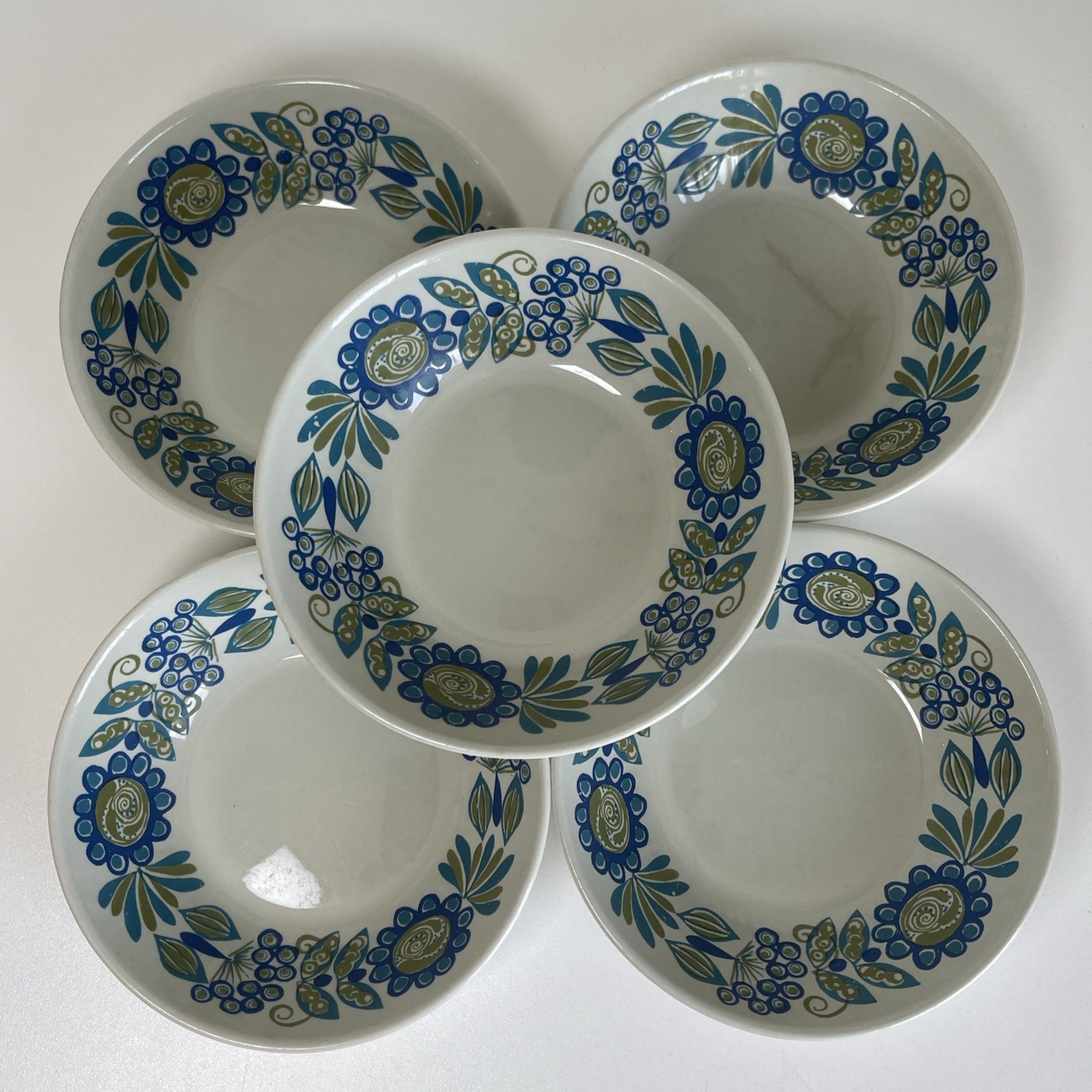 Set 5 Figgjo Flint Norway Tor Viking Turi Design MCM Scandinavian Cereal Bowls